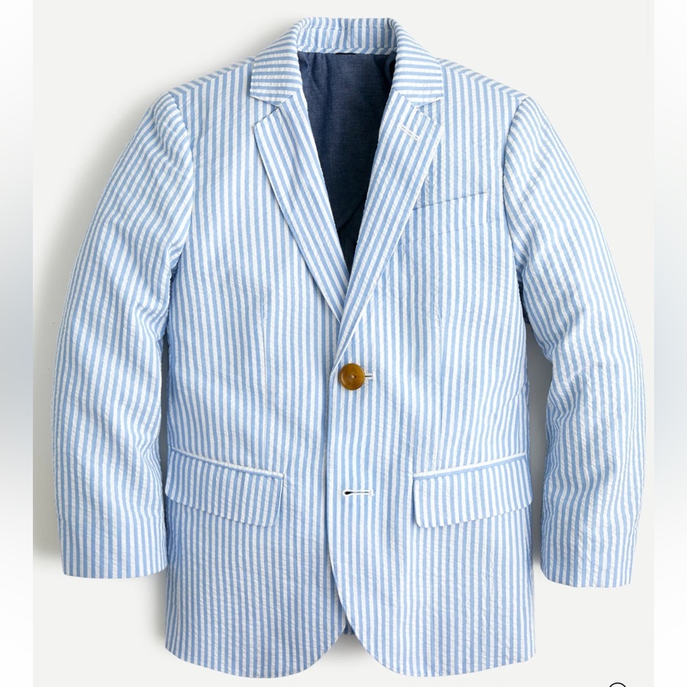 Classic Blue and White Striped Blazer